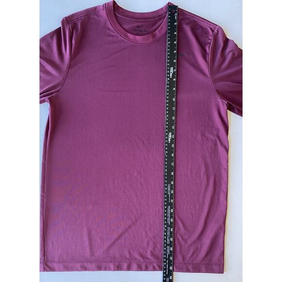 Nike Shirt Mens Size Medium Dri Fit Long Sleeve Maroon Black Swoosh Gym Athletic - Picture 6 of 7